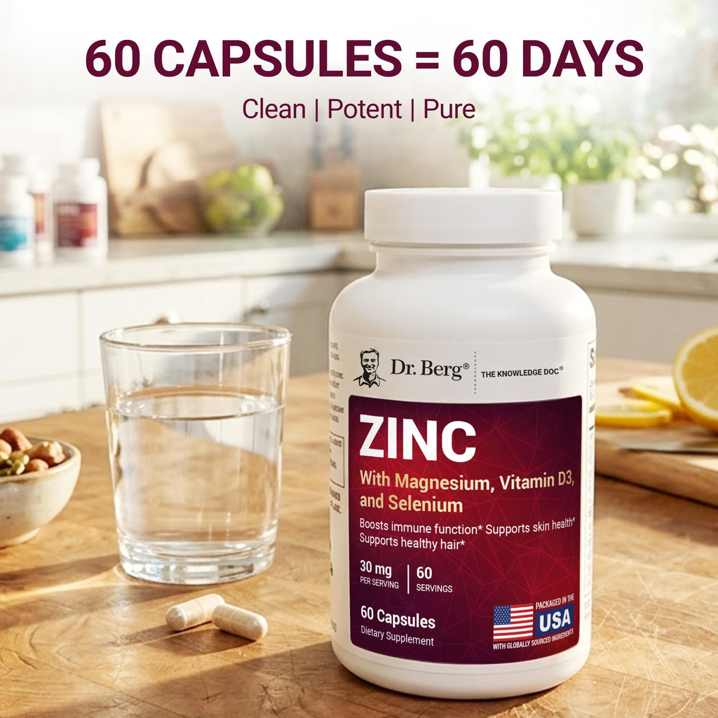 Zinc 30 mg 60 Capsules Chelated with Vitamin D & Selenium R295