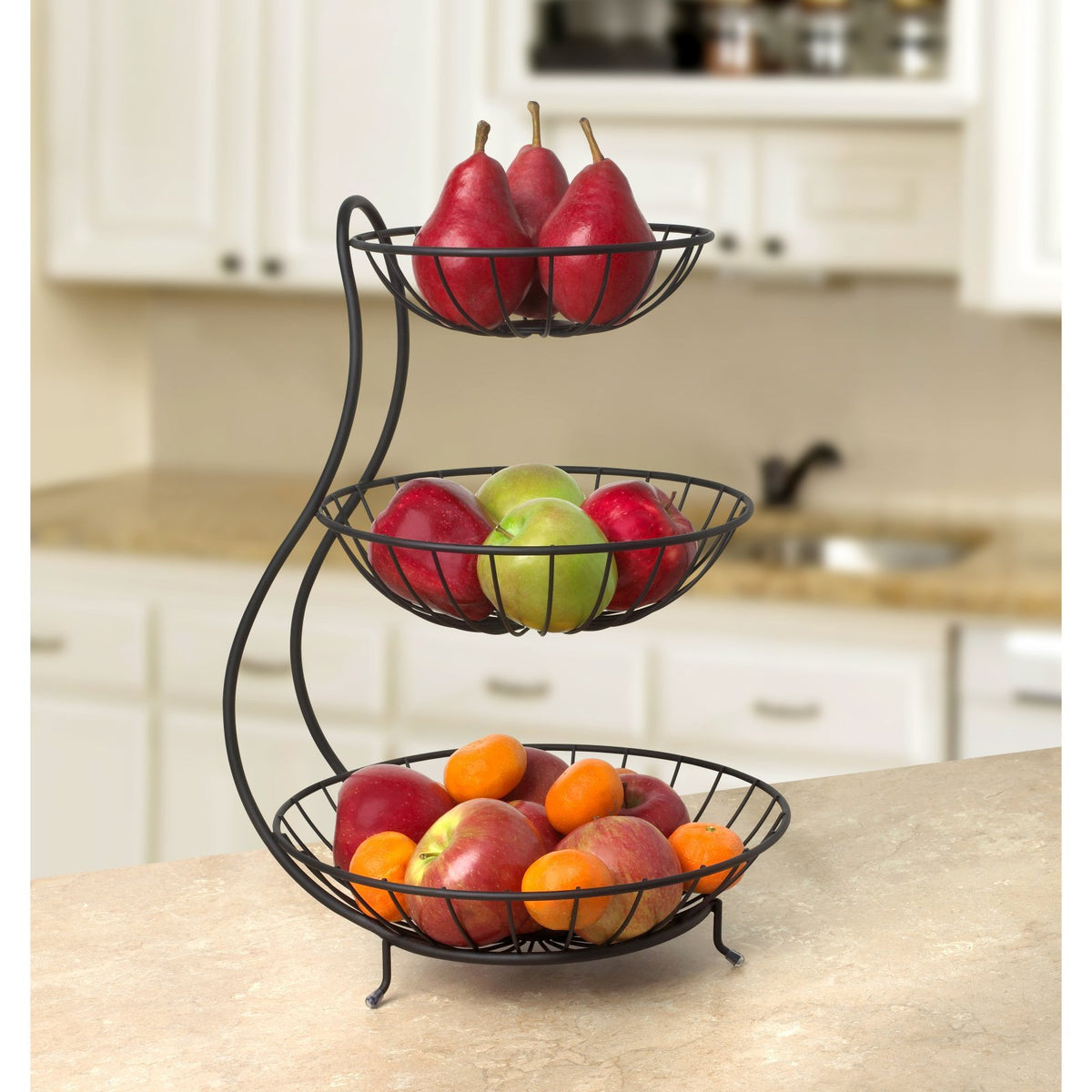 3 Tier Steel Fruit Basket Kitchen Organizer Y334