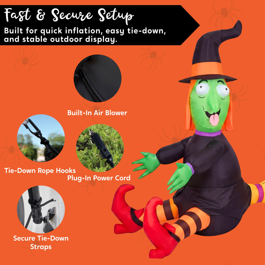 4FT Inflatable Witch with LED Lights L574861
