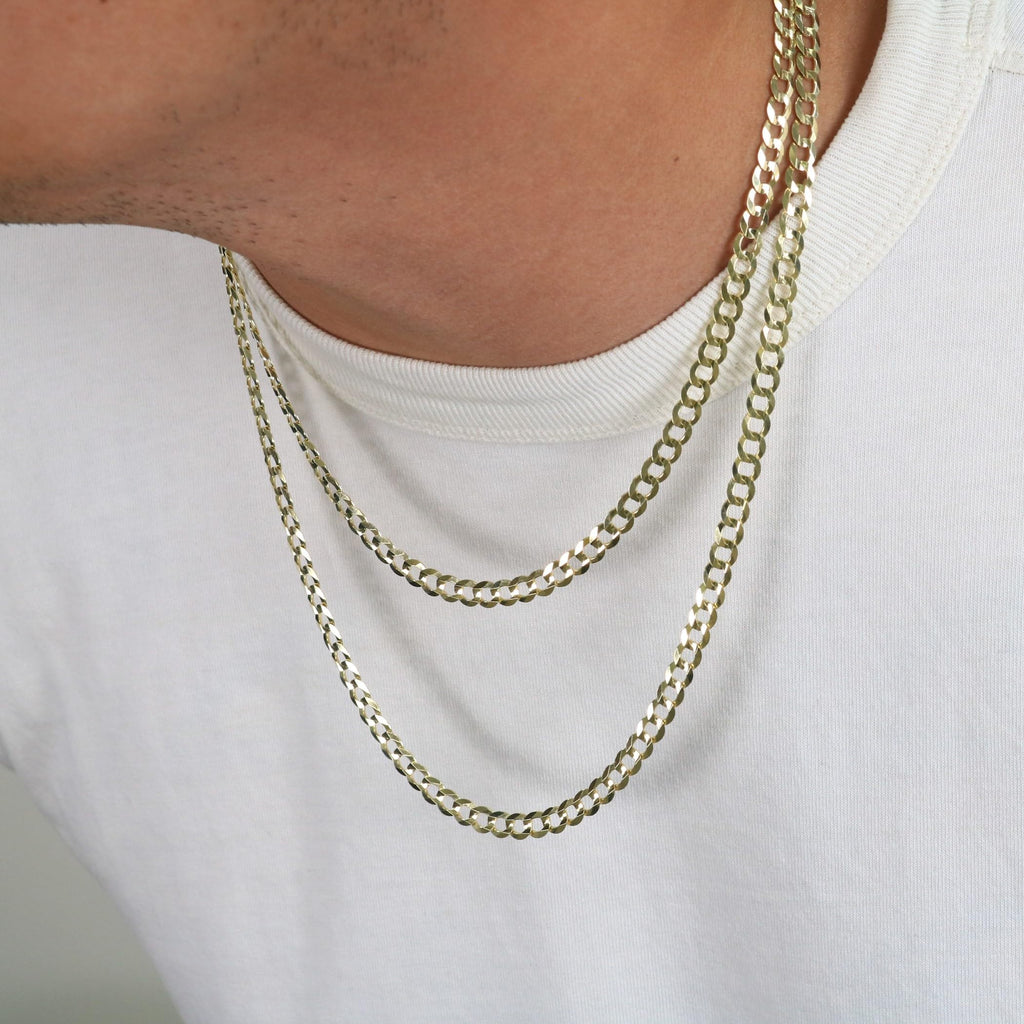 10k Yellow Gold Cuban Curb Link Chain Necklace Z8106