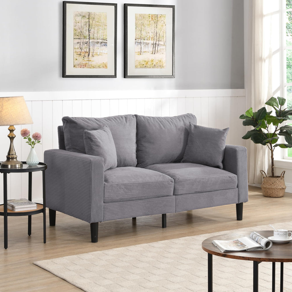 Light Gray Upholstered Loveseat Sofa Z667257