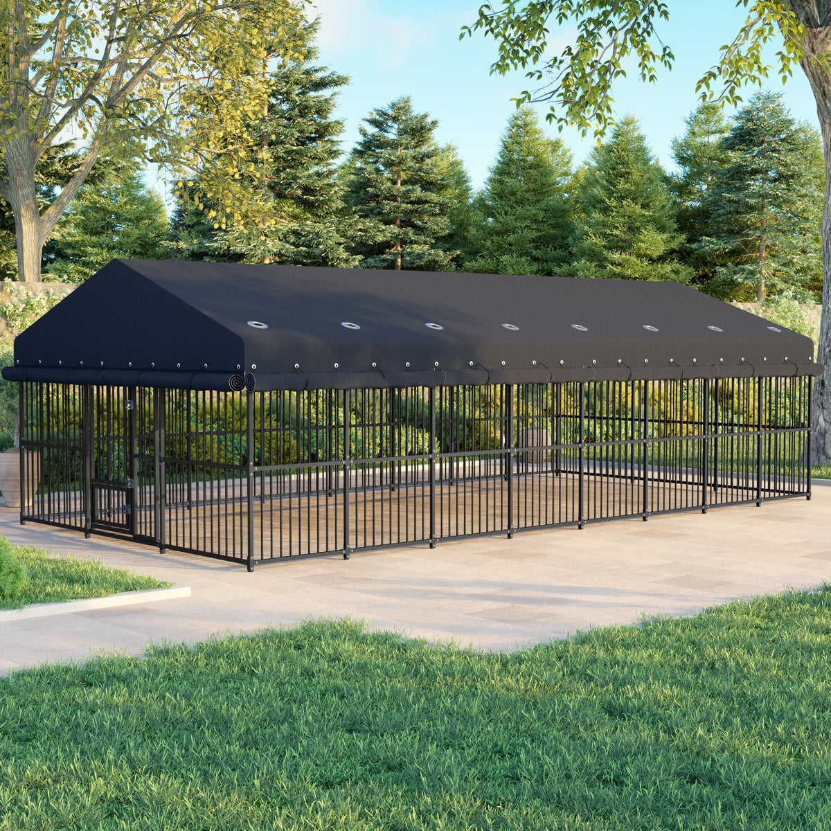 10x20x6.5 FT Outdoor Dog Kennel with Roof N25960