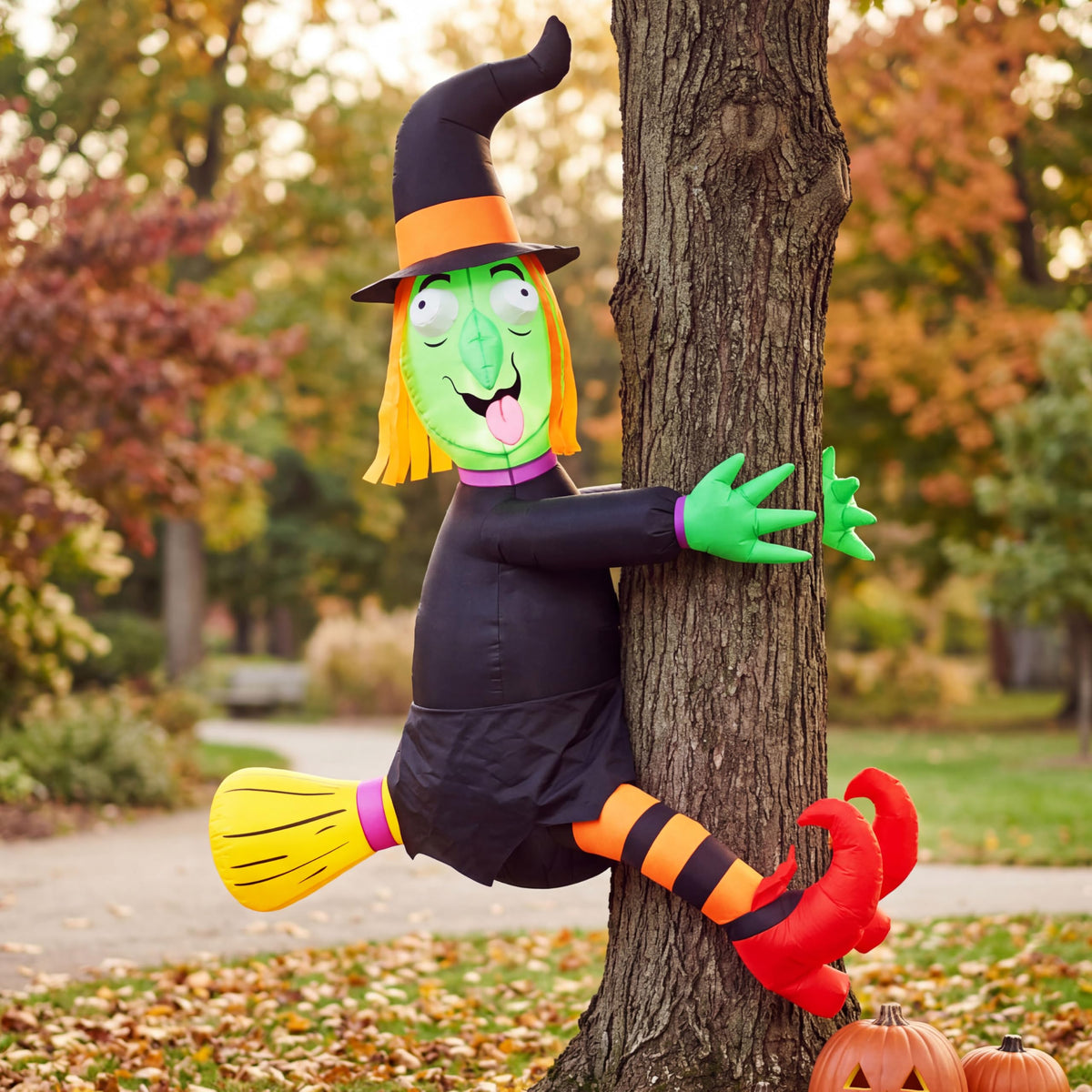 4FT Inflatable Witch with LED Lights L574861