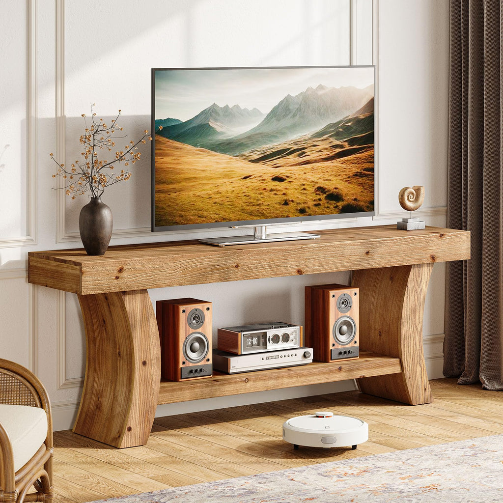 63" Solid Wood TV Stand with Storage C179