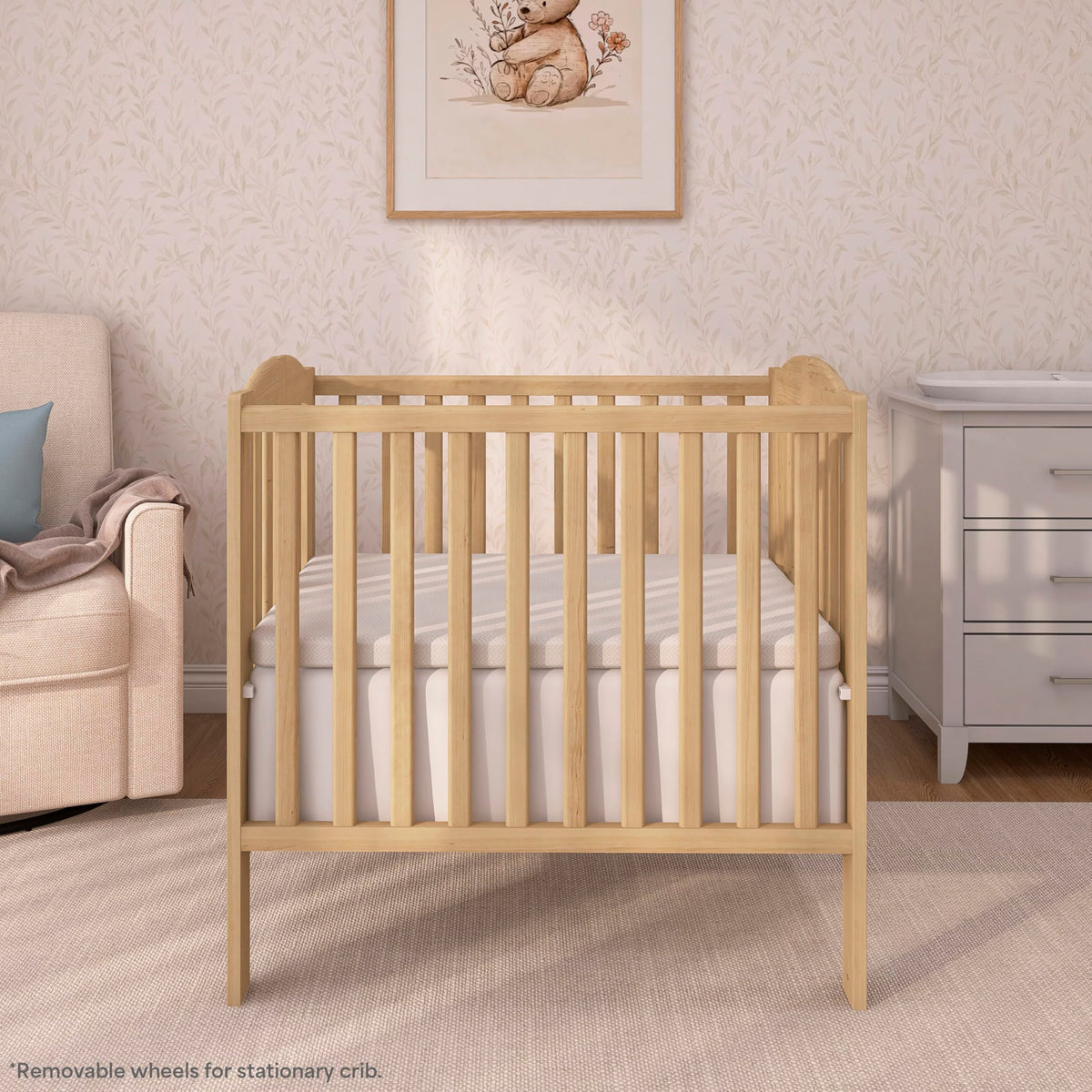 2-in-1 Portable Mini Crib with Mattress G914
