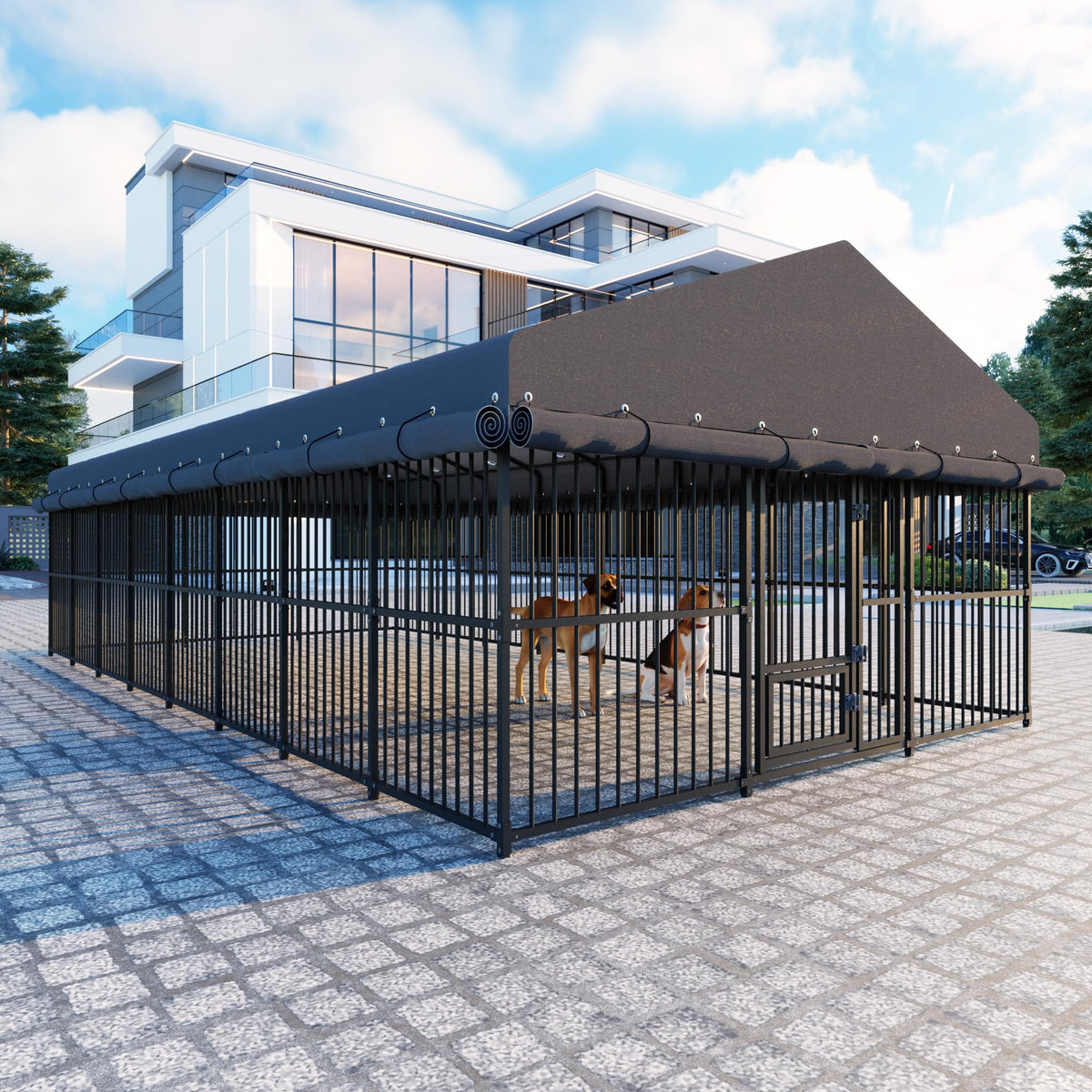 10x20x6.5 FT Outdoor Dog Kennel with Roof N25960