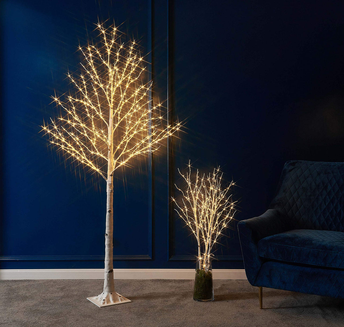 Lighted White Birch Twig Branches 30IN 150 LED with Timer and Dimmer W275294