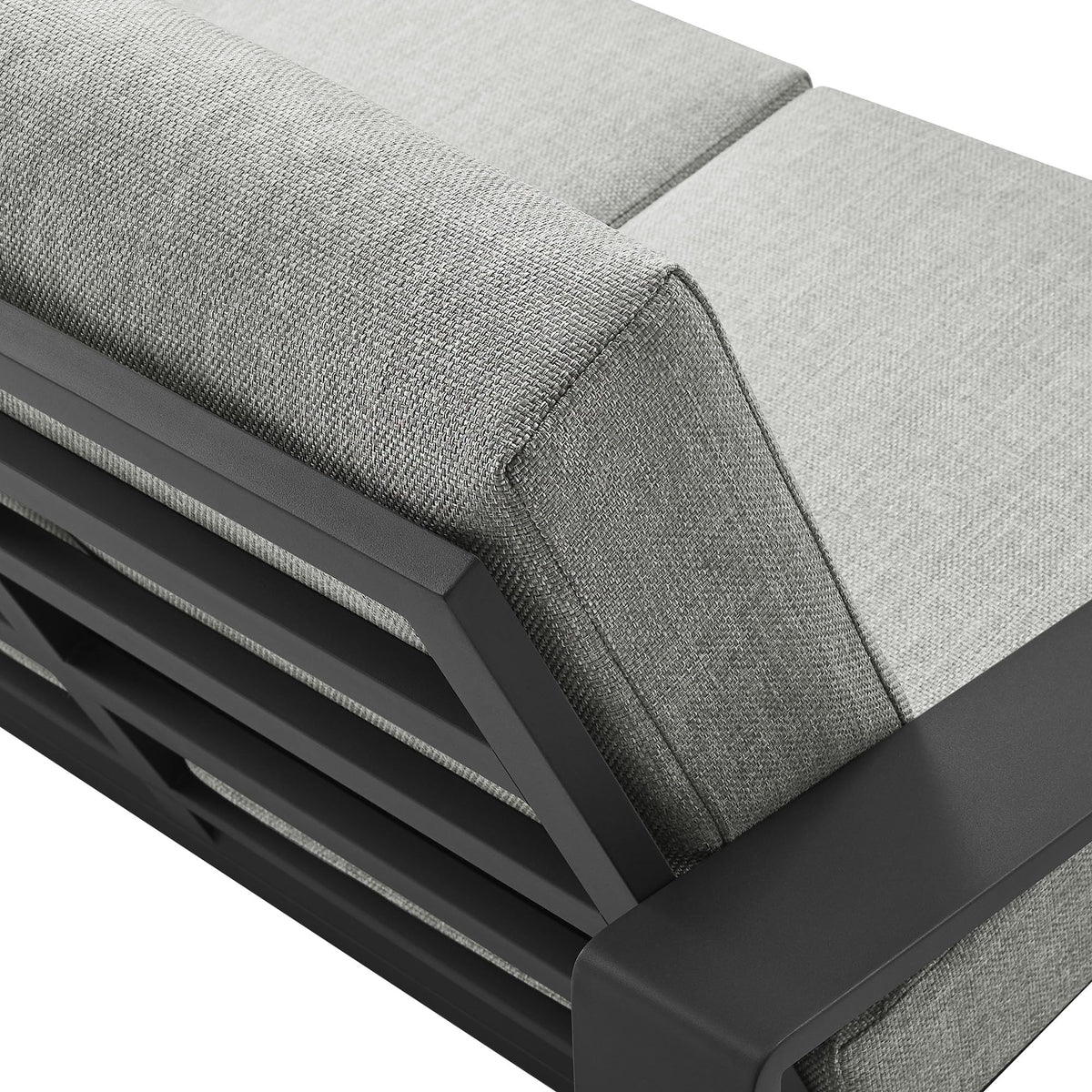Light Gray Aluminum Outdoor Loveseat with Removable Cushions N4369