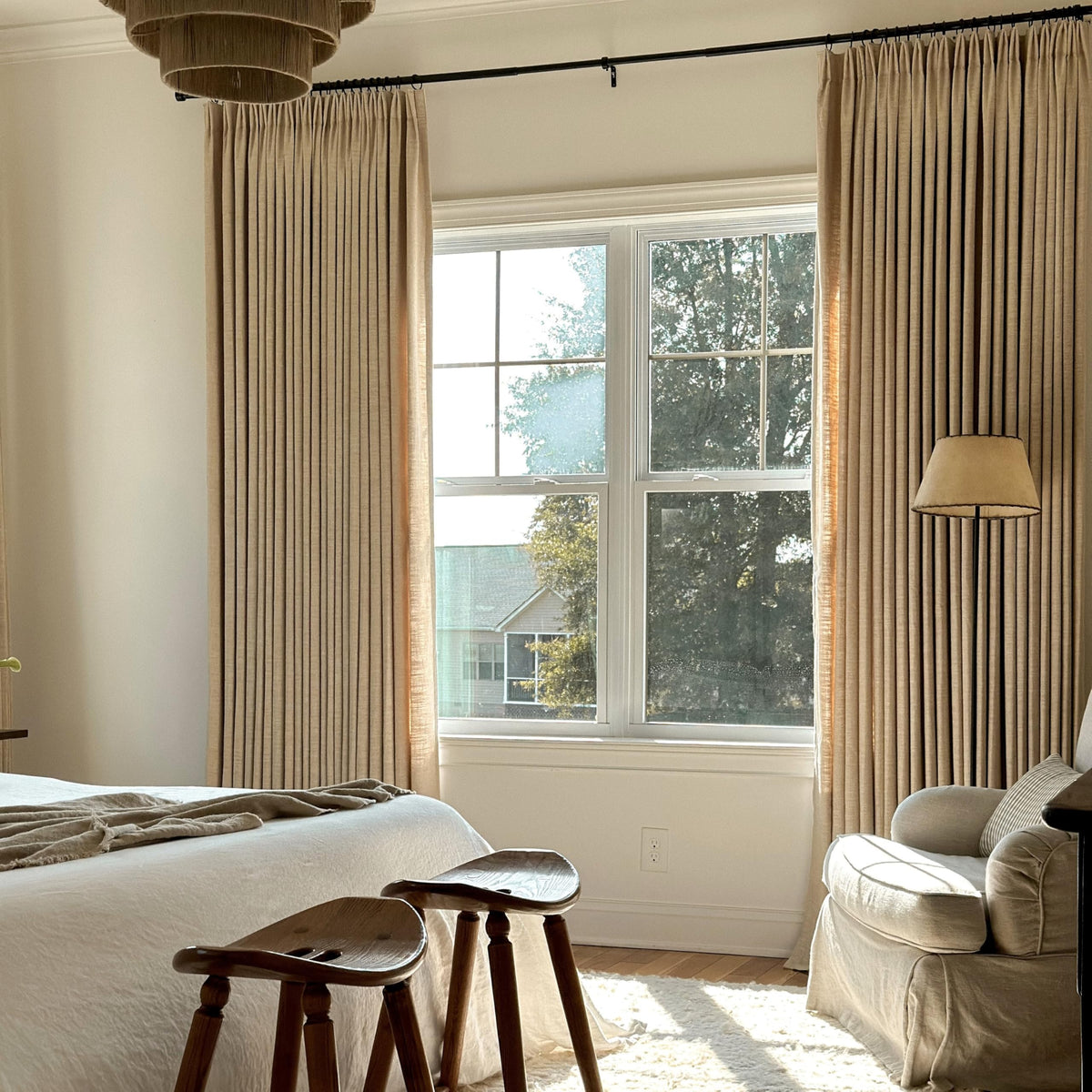 Linen Pinch Pleated Blackout Curtain 1 Panel J803701