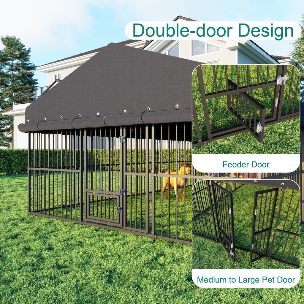 10x20x6.5 FT Outdoor Dog Kennel with Roof N25960