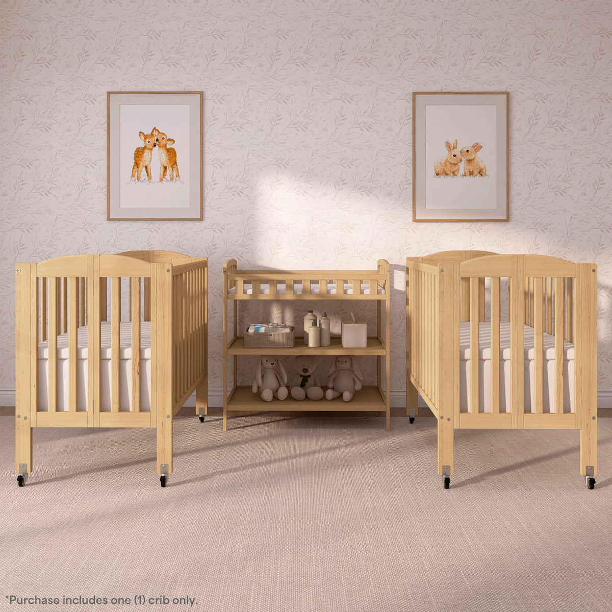 2-in-1 Portable Mini Crib with Mattress G914