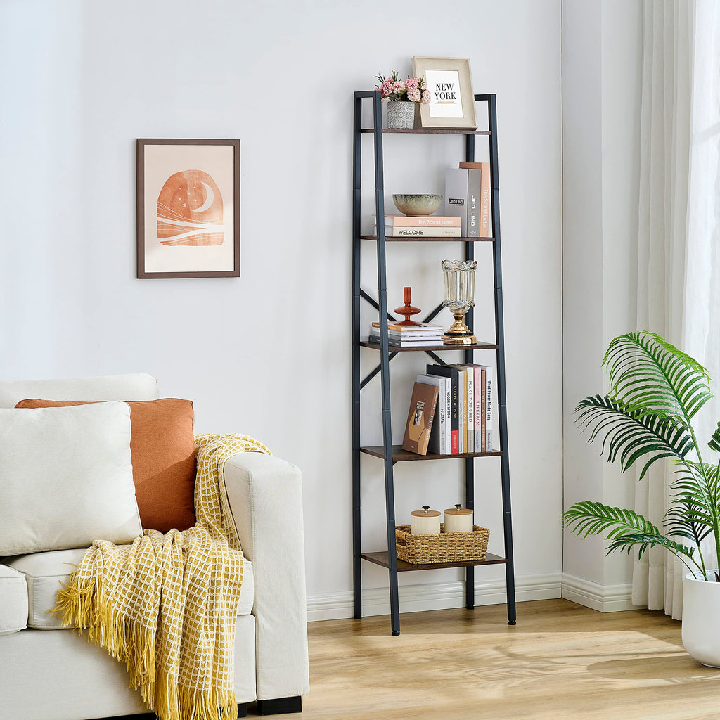 5-Tier Metal Ladder Bookshelf U1245