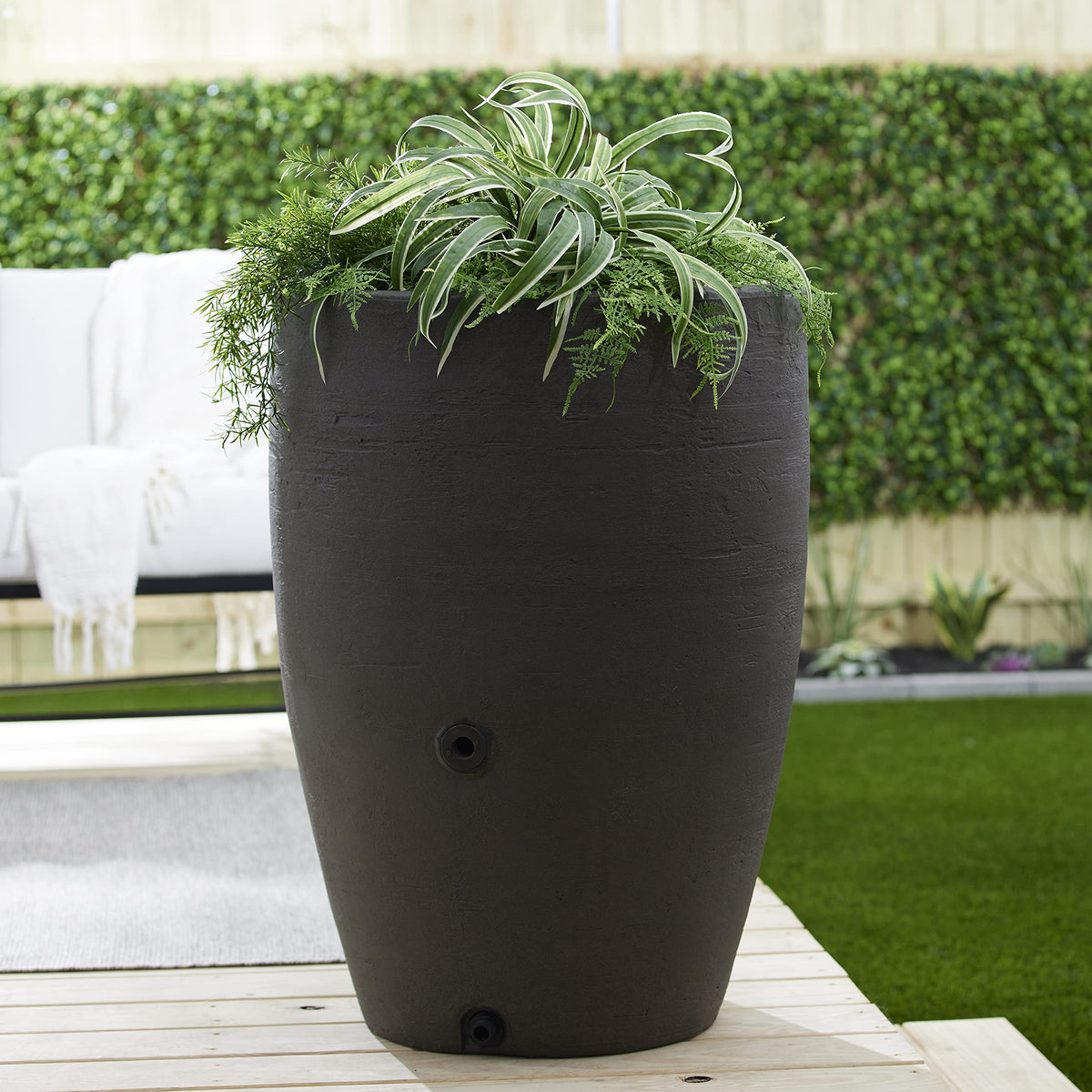 50 Gallon Plastic Rain Barrel with Brass Spigot H215339