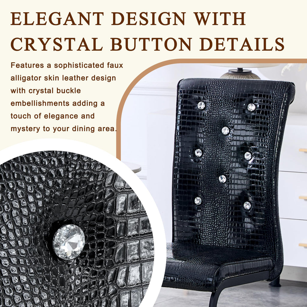 PU Leather Dining Chairs Set of 2 Upholstered High Back B959