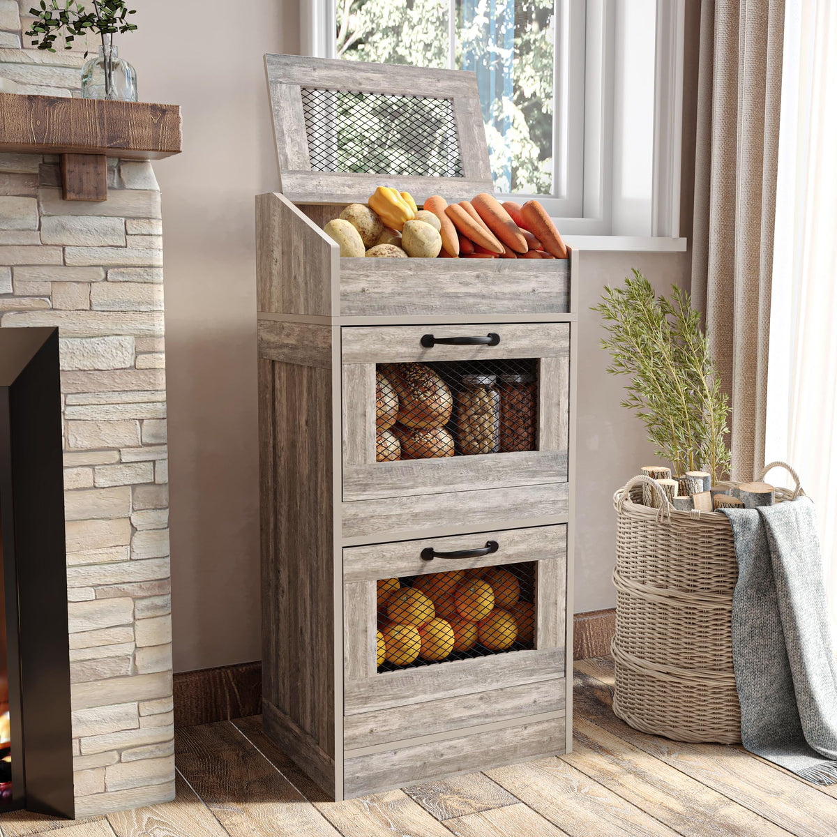 Potato Storage Bin with Lid H6023