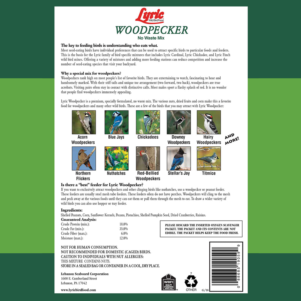 Woodpecker Wild Bird Seed with Nuts & Dried Fruit 20 lb Bag E96775