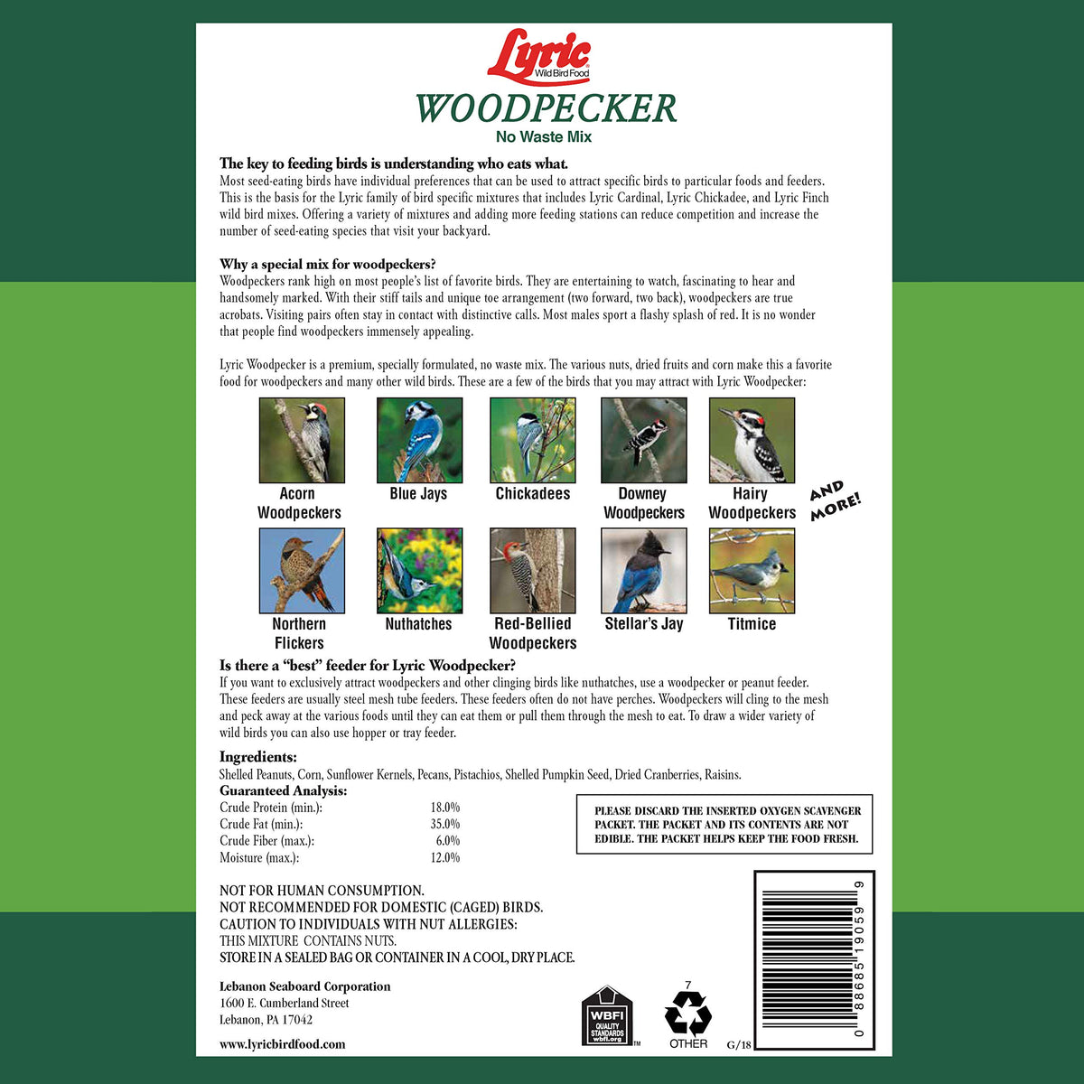 Woodpecker Wild Bird Seed with Nuts & Dried Fruit 20 lb Bag E96775