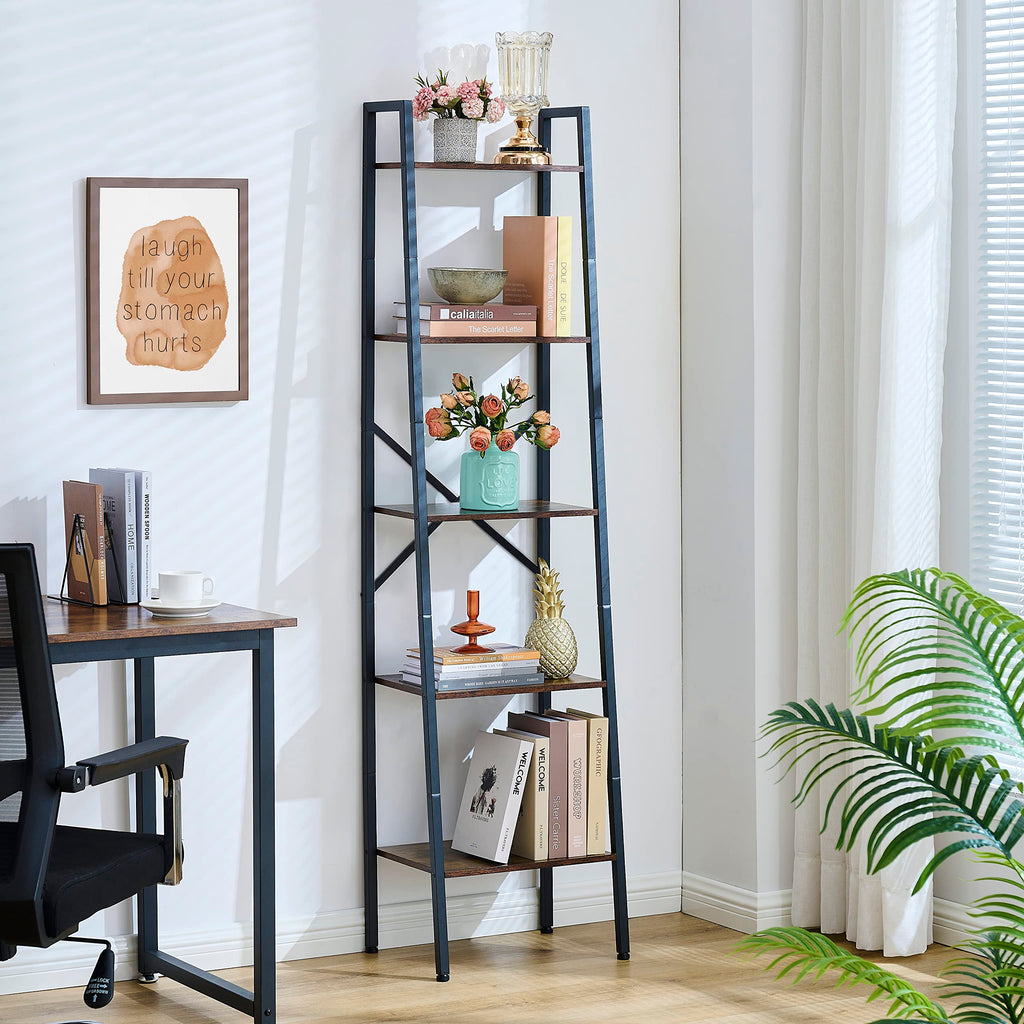5-Tier Metal Ladder Bookshelf U1245