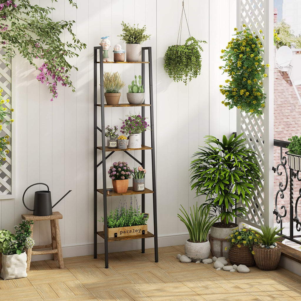 5-Tier Metal Ladder Bookshelf U1245